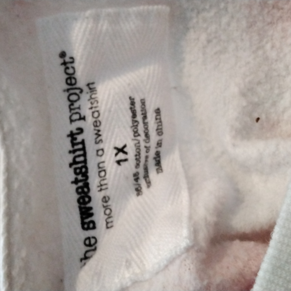 - *5/$25 The Sweatshirt Project tie dyed poof shoulder side pockets sweatshi… - Picture 4 of 4